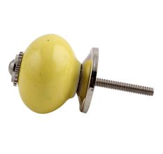 Solid Yellow Silver Fitting Ceramic Knob